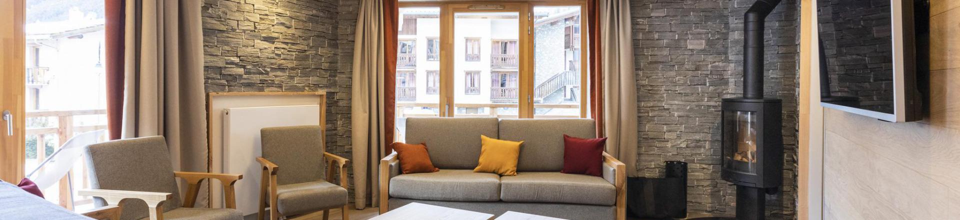 Skiverleih 6 Zimmer Appartement für 10-12 Personen - Les Balcons Platinium Val Cenis - Val Cenis - Wohnzimmer