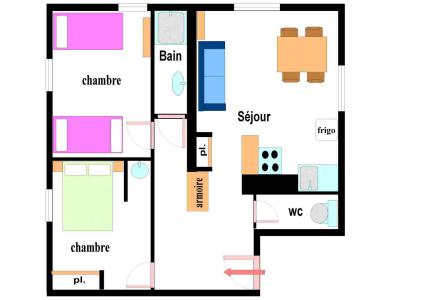 Wynajem na narty Apartament 3 pokojowy 5 osób (1) - Maison de Village Chuquet - Val Cenis - Plan