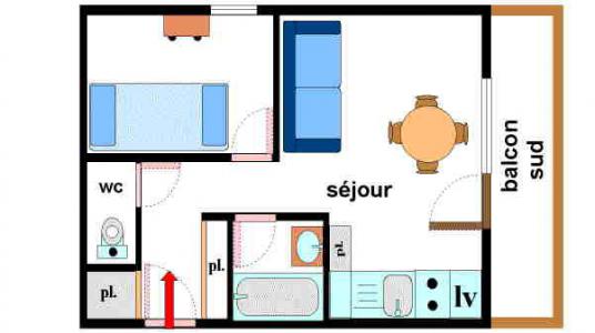 Location au ski Appartement 2 pièces 4 personnes (045) - Résidence Colombaz - Val Cenis - Plan