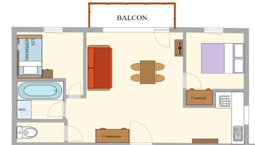 Soggiorno sugli sci Appartamento 3 stanze per 4 persone (010) - Résidence l'Etagne - Val Cenis - Mappa