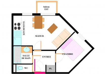 Skiverleih 2-Zimmer-Appartment für 4 Personen (E101) - Résidence les Alpages - Val Cenis - Plan