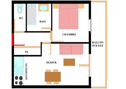 Skiverleih 2-Zimmer-Appartment für 4 Personen (A201) - Résidence les Alpages - Val Cenis - Plan