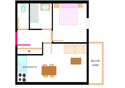 Skiverleih 2-Zimmer-Appartment für 4 Personen (E209) - Résidence les Alpages - Val Cenis - Plan