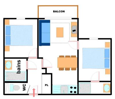 Soggiorno sugli sci Appartamento 3 stanze per 6 persone (E217) - Résidence les Alpages - Val Cenis - Mappa