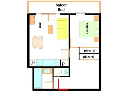 Wynajem na narty Apartament 2 pokojowy 4 osób (E316) - Résidence les Alpages - Val Cenis - Plan