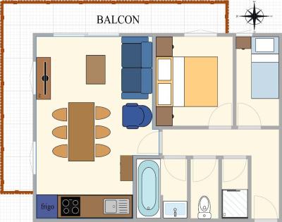 Skiverleih 3-Zimmer-Appartment für 6 Personen (207) - Résidence les Alpages - Val Cenis - Plan