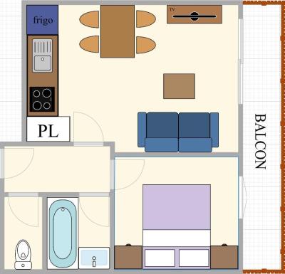 Skiverleih 2-Zimmer-Appartment für 4 Personen (105) - Résidence les Alpages - Val Cenis - Plan