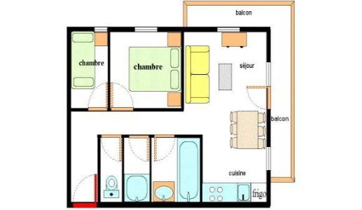 Ski verhuur Appartement 3 kamers 6 personen (B003) - Résidence les Alpages - Val Cenis