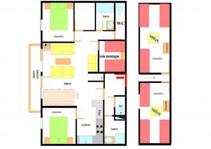 Wynajem na narty Apartament duplex 5 pokojowy 12 osób (BAA205) - Résidence les Balcons de Val Cenis le Haut - Val Cenis - Plan