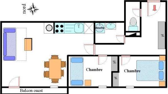 Skiverleih 3-Zimmer-Appartment für 6 Personen (19) - Résidence les Essarts - Val Cenis - Plan