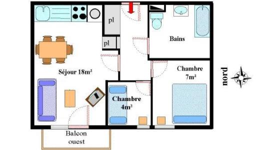 Soggiorno sugli sci Appartamento 3 stanze per 5 persone (10) - Résidence les Essarts - Val Cenis - Mappa