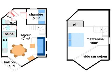 Wynajem na narty Apartament duplex 2 pokojowy 6 osób (241) - Résidence les Hauts de Val Cenis - Val Cenis - Plan