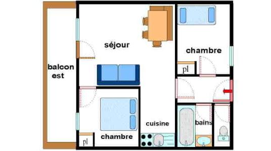 Ski verhuur Appartement 3 kamers 6 personen (07) - Résidence Valmonts - Val Cenis - Kaart