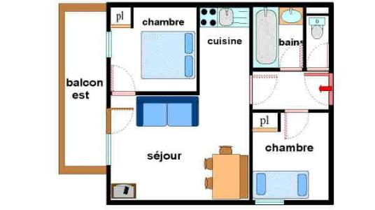 Ski verhuur Appartement 3 kamers 6 personen (01) - Résidence Valmonts - Val Cenis - Kaart