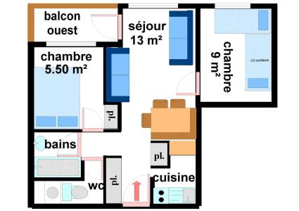 Location au ski Appartement 3 pièces 7 personnes (CA0014) - Résidences du Quartier Napoléon - Val Cenis - Plan