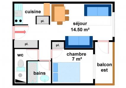 Location au ski Appartement 2 pièces 5 personnes (033) - Résidences du Quartier Napoléon - Val Cenis - Plan