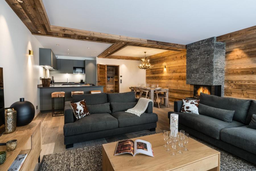 Ski verhuur Appartement 4 kabine kamers 6-8 personen (01) - Alaska Lodge - Val d'Isère - Woonkamer