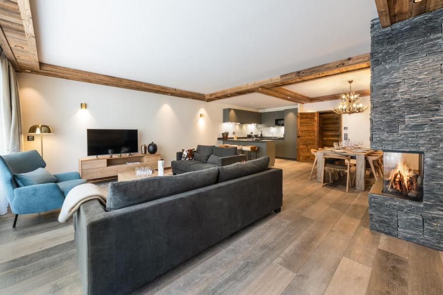 Ski verhuur Appartement 4 kabine kamers 6-8 personen (01) - Alaska Lodge - Val d'Isère - Woonkamer