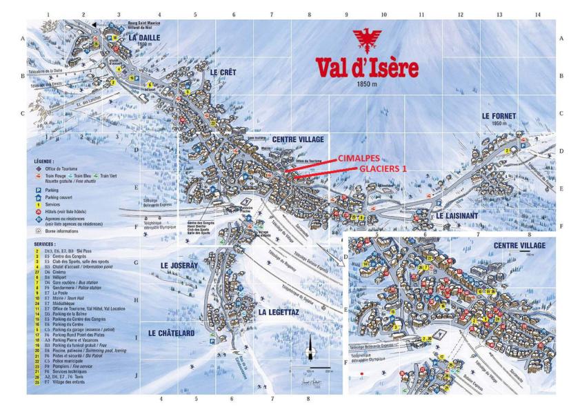 Location au ski Appartement 5 pièces 8 personnes (2) - Résidence Glaciers - Val d'Isère - Plan