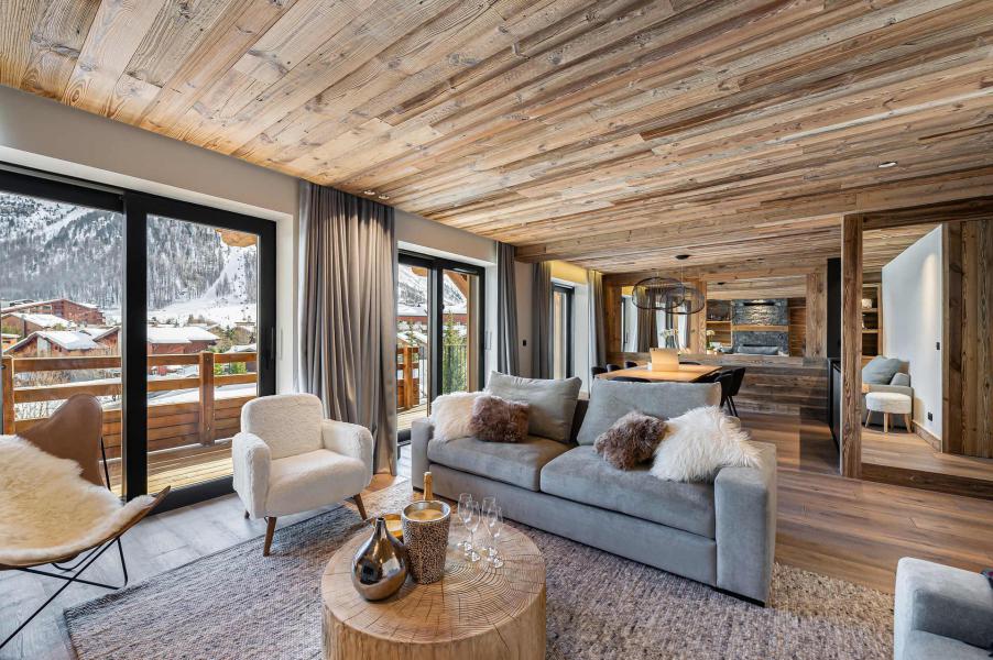 Skiverleih 4-Zimmer-Appartment für 9 Personen (THE VIEW) - Résidence la Forêt - Val d'Isère - Wohnzimmer