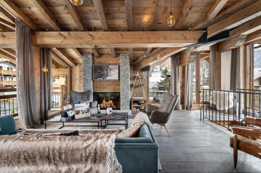 Ski verhuur Appartement duplex 5 kamers 10 personen (204) - Résidence le Grizzly - Val d'Isère - Woonkamer
