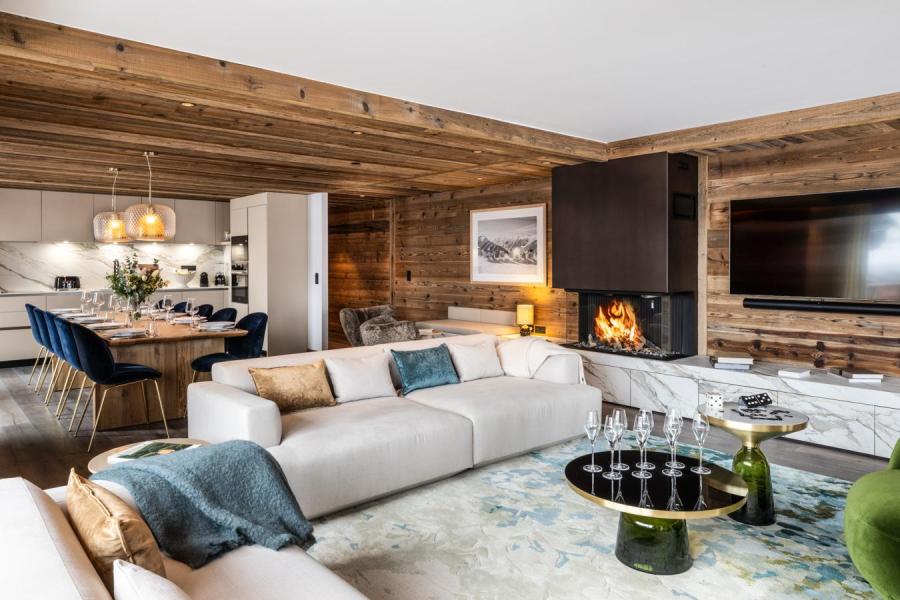 Rent in ski resort 5 room duplex apartment cabin 8-10 people (S1) - Silverstone - Val d'Isère - Living room