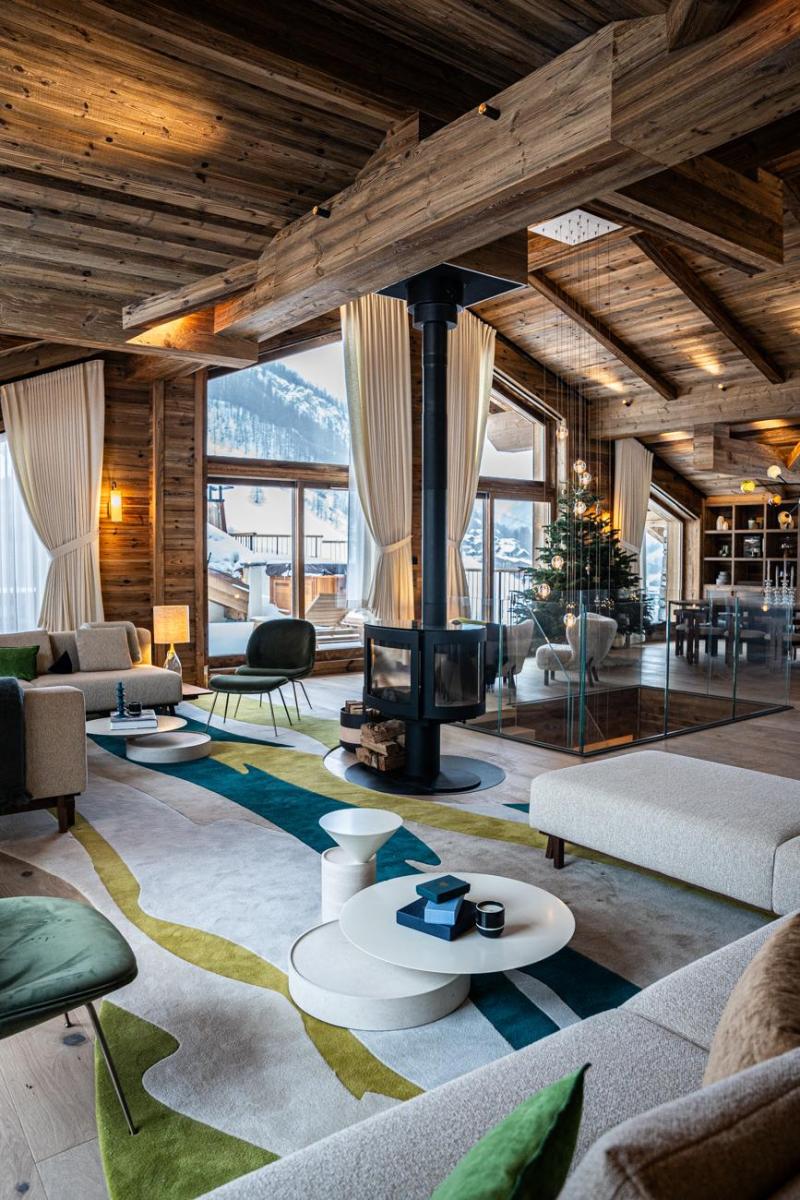 Rent in ski resort 7 room cabin triplex apartment 17 people (S7) - Silverstone - Val d'Isère - Living room