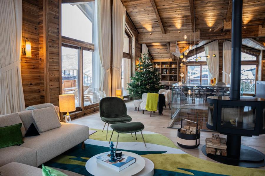 Rent in ski resort 7 room cabin triplex apartment 17 people (S7) - Silverstone - Val d'Isère - Living room