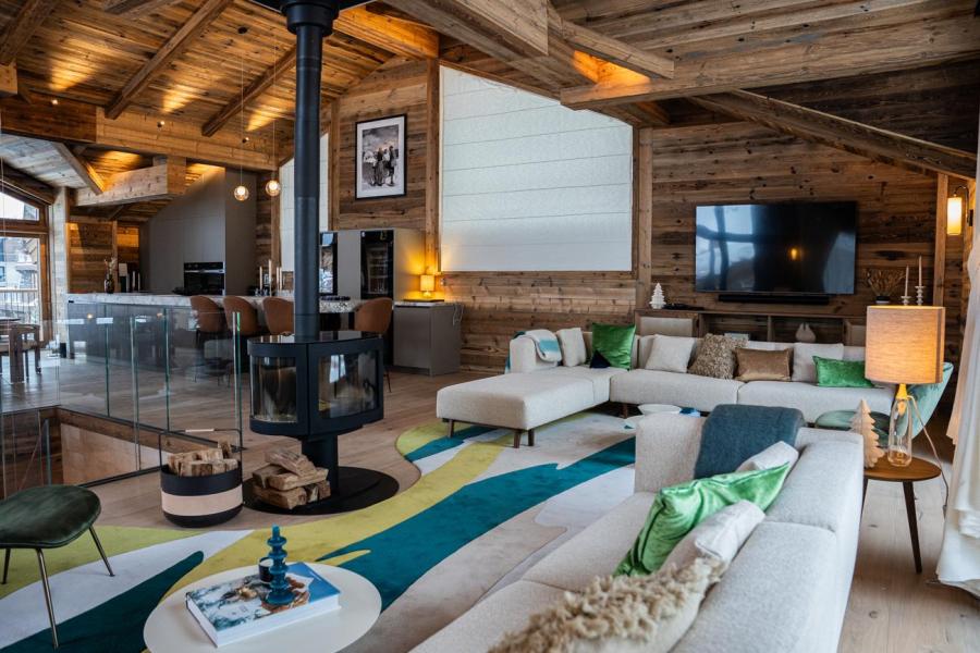 Rent in ski resort 7 room cabin triplex apartment 17 people (S7) - Silverstone - Val d'Isère - Living room