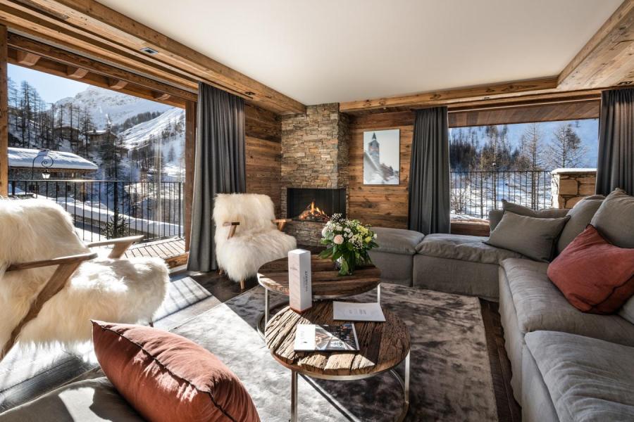 Rent in ski resort 4 room apartment cabin 6-8 people (B32) - Vail Lodge - Val d'Isère - Living room