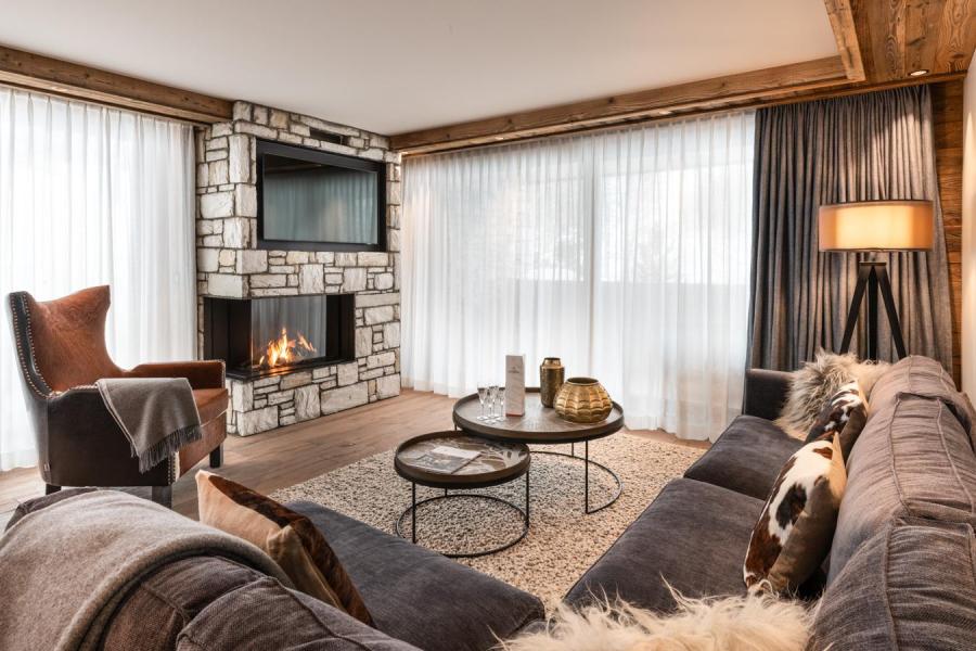 Rent in ski resort 5 room apartment cabin 8-10 people (B12) - Vail Lodge - Val d'Isère - Living room