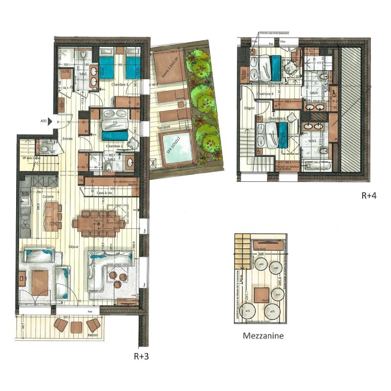 Rent in ski resort  (A32) - Vail Lodge - Val d'Isère - Plan