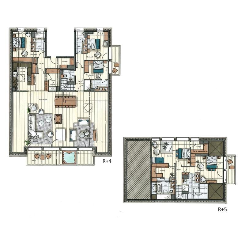 Rent in ski resort 6 room duplex apartment 12 people (B41) - Vail Lodge - Val d'Isère - Plan