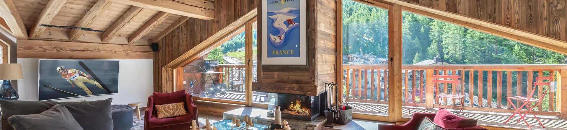 Rent in ski resort 6 room chalet 14 people - Chalet Hermine Blanche - Val d'Isère - Living room