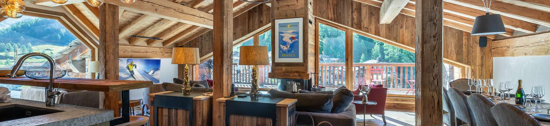 Rent in ski resort 6 room chalet 14 people - Chalet Hermine Blanche - Val d'Isère - Living room