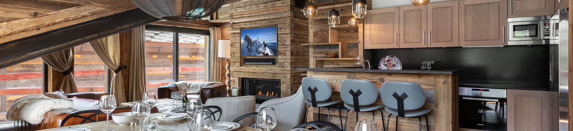 Rent in ski resort 5 room triplex chalet 10 people - Chalet Ours Noir - Val d'Isère - Apartment