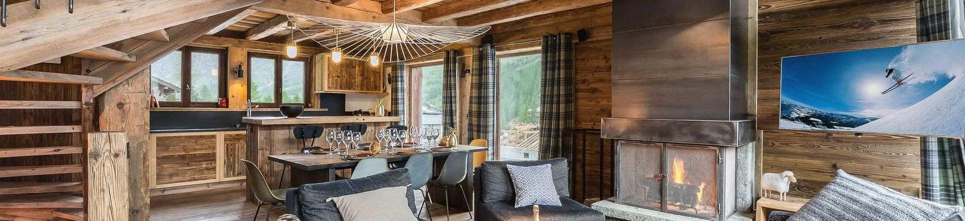 Rent in ski resort 5 room triplex chalet 10 people - Chalet Tasna - Val d'Isère - Apartment