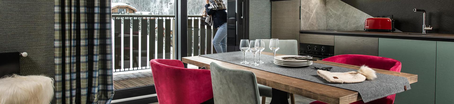 Alquiler al esquí Apartamento 3 piezas para 4 personas - Chalets Izia - Val d'Isère - Comedor
