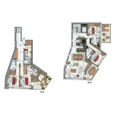 Rent in ski resort 5 room apartment cabin 8-10 people (06) - Alaska Lodge - Val d'Isère - Plan