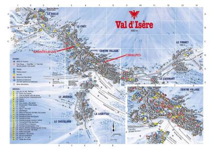 Soggiorno sugli sci Appartamento su due piani 2 stanze per 4 persone (304) - Résidence Chantelouve - Val d'Isère - Mappa