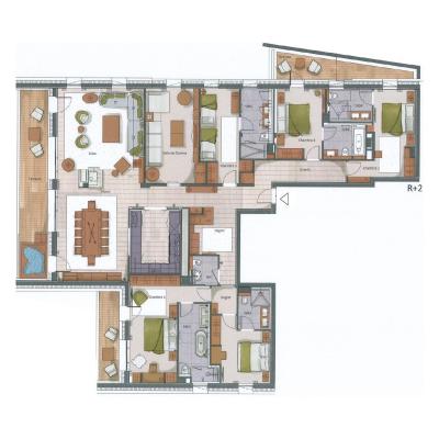 Rent in ski resort 5 room apartment cabin 10-12 people (S4) - Silverstone - Val d'Isère - Plan