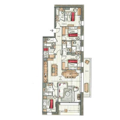 Rent in ski resort 5 room apartment cabin 8-10 people (B12) - Vail Lodge - Val d'Isère - Plan