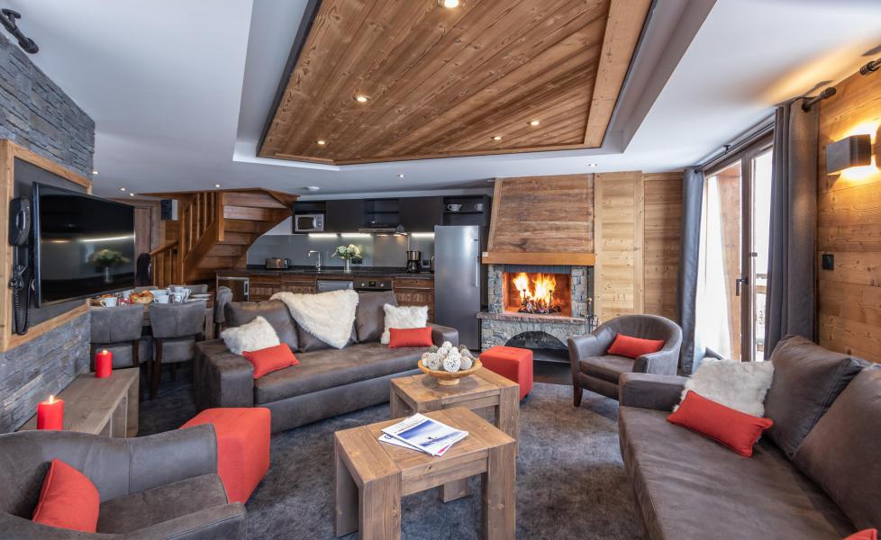 Rent in ski resort 6 room duplex apartment 10 people - Chalet Altitude - Val Thorens - Living room