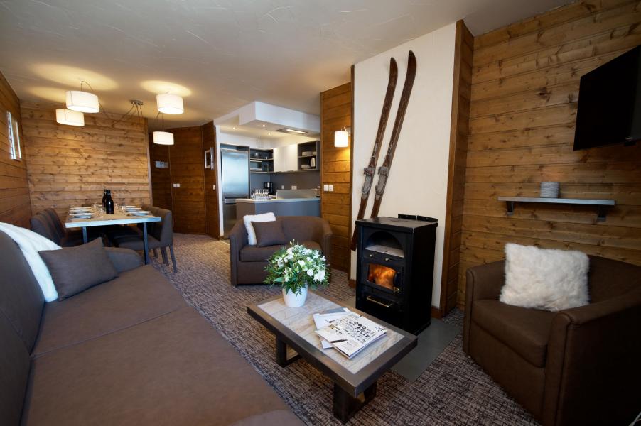 Ski verhuur Appartement 5 kamers 8 personen - Chalet Val 2400 - Val Thorens - Woonkamer