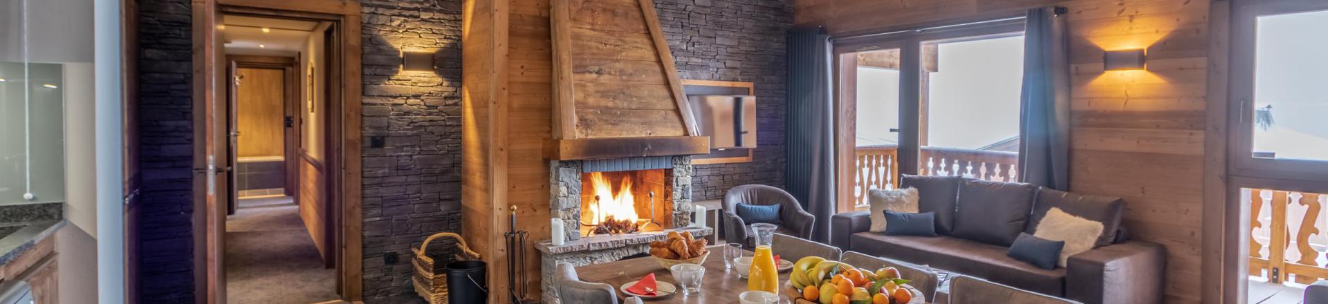 Rent in ski resort 5 room apartment 8 people - Chalet Altitude - Val Thorens - Living room