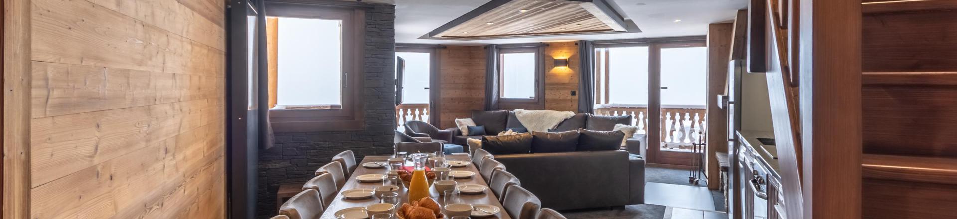 Skiverleih 7 Zimmer Maisonettewohnung für 12 Personen - Chalet Altitude - Val Thorens - Tisch