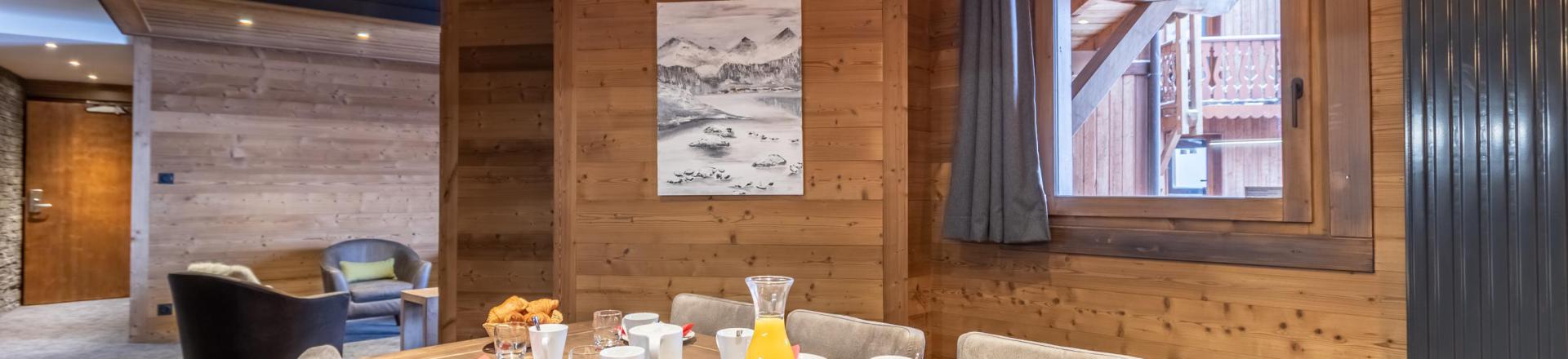 Ski verhuur Appartement 4 kamers 6 personen - Chalet Altitude - Val Thorens - Eetkamer