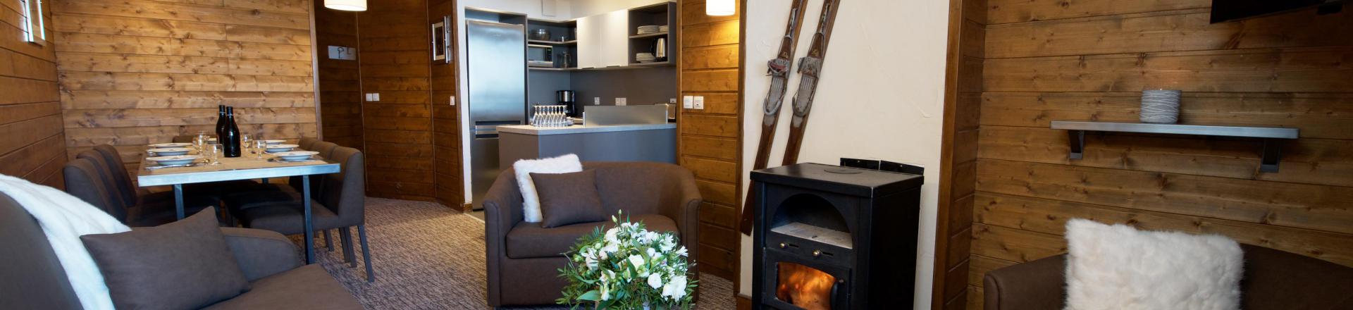 Аренда на лыжном курорте Апартаменты 5 комнат 8 чел. - Chalet Val 2400 - Val Thorens - Салон
