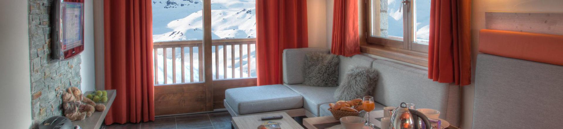 Wynajem na narty Apartament 3 pokojowy 4 osób - Résidence Montana Plein Sud - Val Thorens - Pokój gościnny