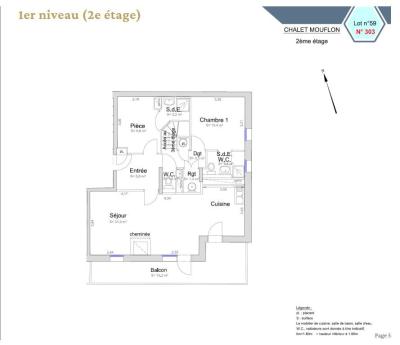 Rent in ski resort 4 room duplex apartment 8 people (303) - Chalet Mouflon - Val Thorens - Plan